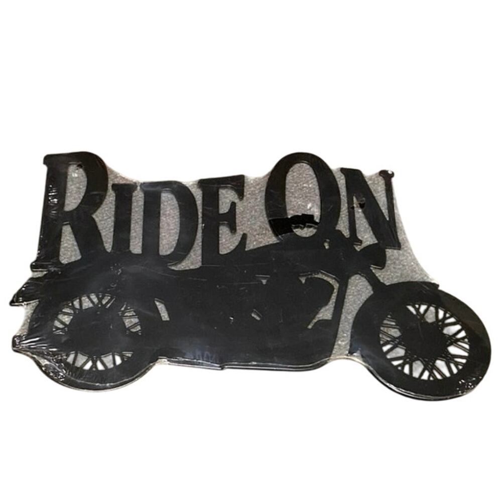 Motorcycle Decor Metal Wall Art Sign Plaque Ride On Man Cave Vintage Style NEW